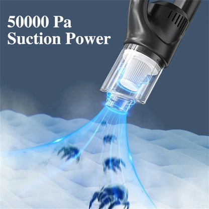 Wireless Handheld Vacuum Cleaner Cordless Handheld Chargeable Auto Vacuum for Home & Car & Pet Mini Vacuum Cleaner 50000Pa Beauty World Shop