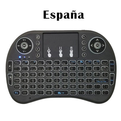 2.4G Air Mouse with Touchpad Keyboard i8 Arabic French Spanish Russian Backlit Mini Wireless Keyboard for PC Android TV Box Beauty World Shop