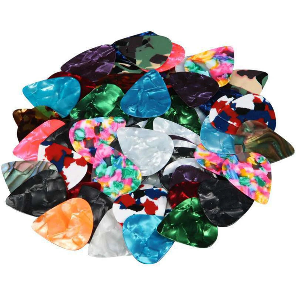 Miwayer Guitar Pick 100 Pcs Mixed Colorful Guitar Picks Assorted Pearl Variety Sampler Pack Celluloid 0.46mm 0.71mm 0.96mm Beauty World Shop