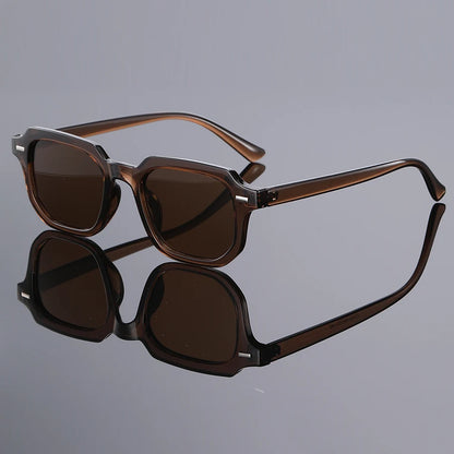 1Pc Men's Fashion Glasses New Trendy Square Frame Retro Rivet Y2K Music Festival Cool Street Style Decoration Suitable for Daily Beauty World Shop
