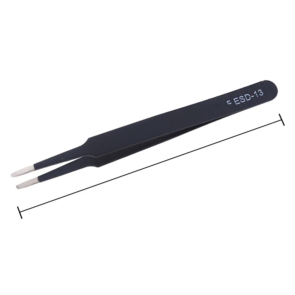 6Pcs Anti-static ESD Tweezers Maintenance Tool Industrial Precision Curved Straight Tweezers Repair Tools Set Beauty World Shop