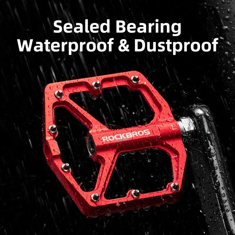 ROCKBROS MTB Cycling Ultralight Pedal Bike Bicycle Sealed DU Bearing Pedals Aluminum Alloy CRMO Non-slip Cleat Bike Part Pedals Beauty World Shop