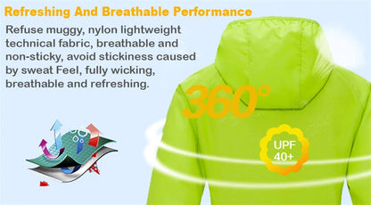 JNLN Men Women Waterproof Hiking Jackets Quick Dry Camping Windbreaker Unisex Outdoor Trekking Raincoat Anti UV Packable Clothes Beauty World Shop
