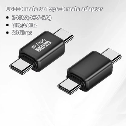 USB4.0 PD240W 8K60Hz Charger Connector for  80Gbps High Speed USB C OTG U-Shape Straight Angle dapter For Macbook iphnoe15/16