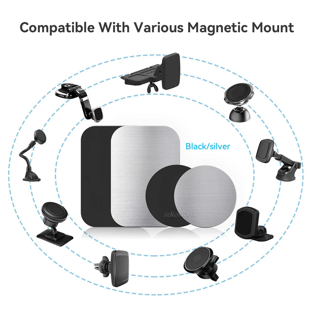 Metal Plate For Car Phone Holder Magnetic Universal Iron Sheet Disk Sticker Mount Mobile Phone Magnet Stand For IPhone Beauty World Shop
