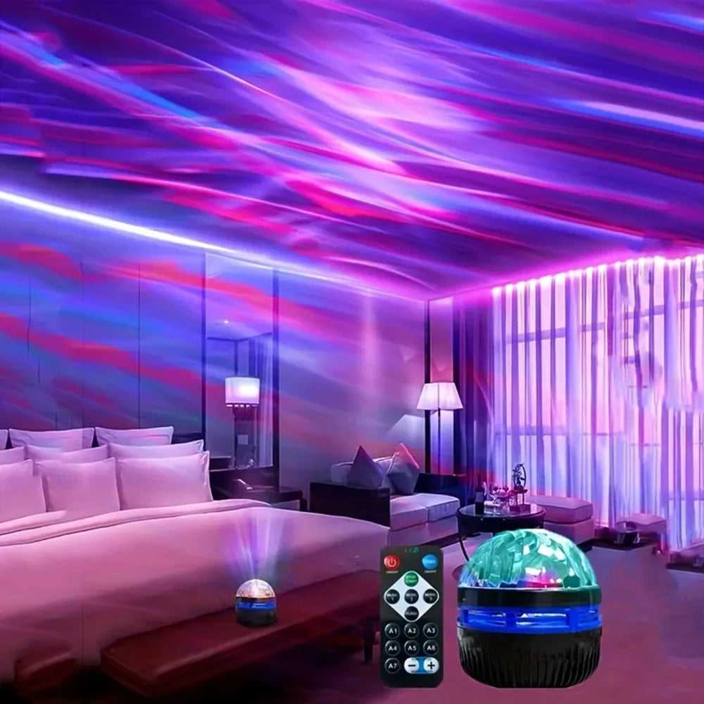 LED Starry Night Sky Projector Aurora USB Remote Control RGB Galaxy Light 7 Modes for Home Bedroom Game Room Party Decoration Beauty World Shop