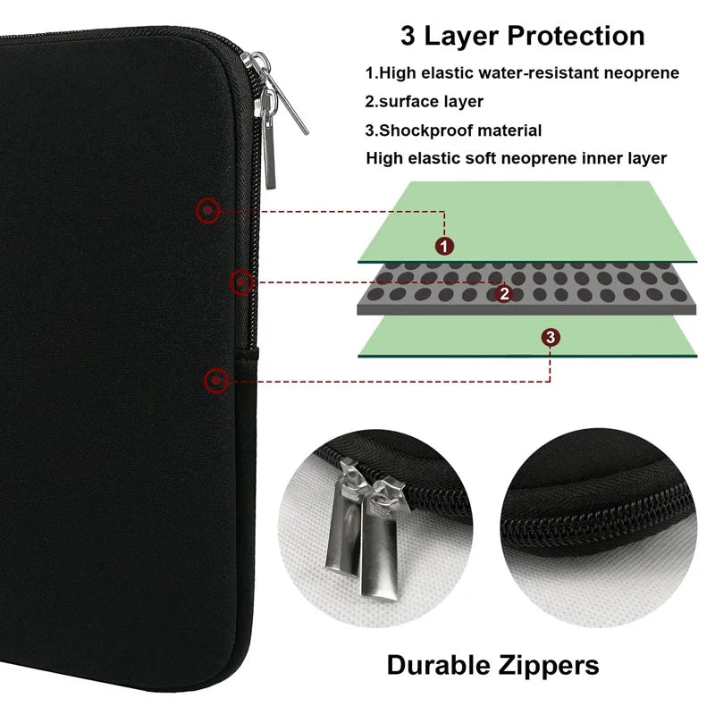 Laptop Sleeve Case PC Cover for Xiaomi Air HP Dell Laptop Bag Tablet Case For Macbook Air Pro Retina 11 12 13 14 15 15.6 inch Beauty World Shop
