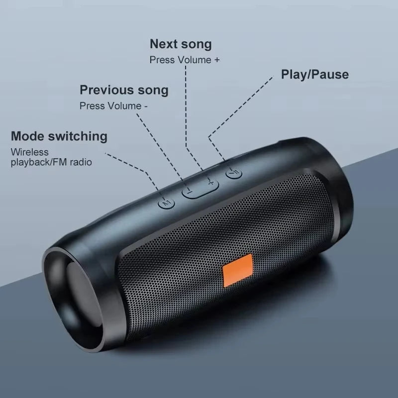 2025NEW ViVO Portable Bluetooth Speaker Wireless High Fidelity Surround Sound Box Outdoor Waterproof Camping Party Loudspeaker