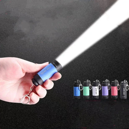 Led micro pocket flashlight portable USB rechargeable keychain flashlight waterproof home Outdoor Hiking Camping flashlight Beauty World Shop