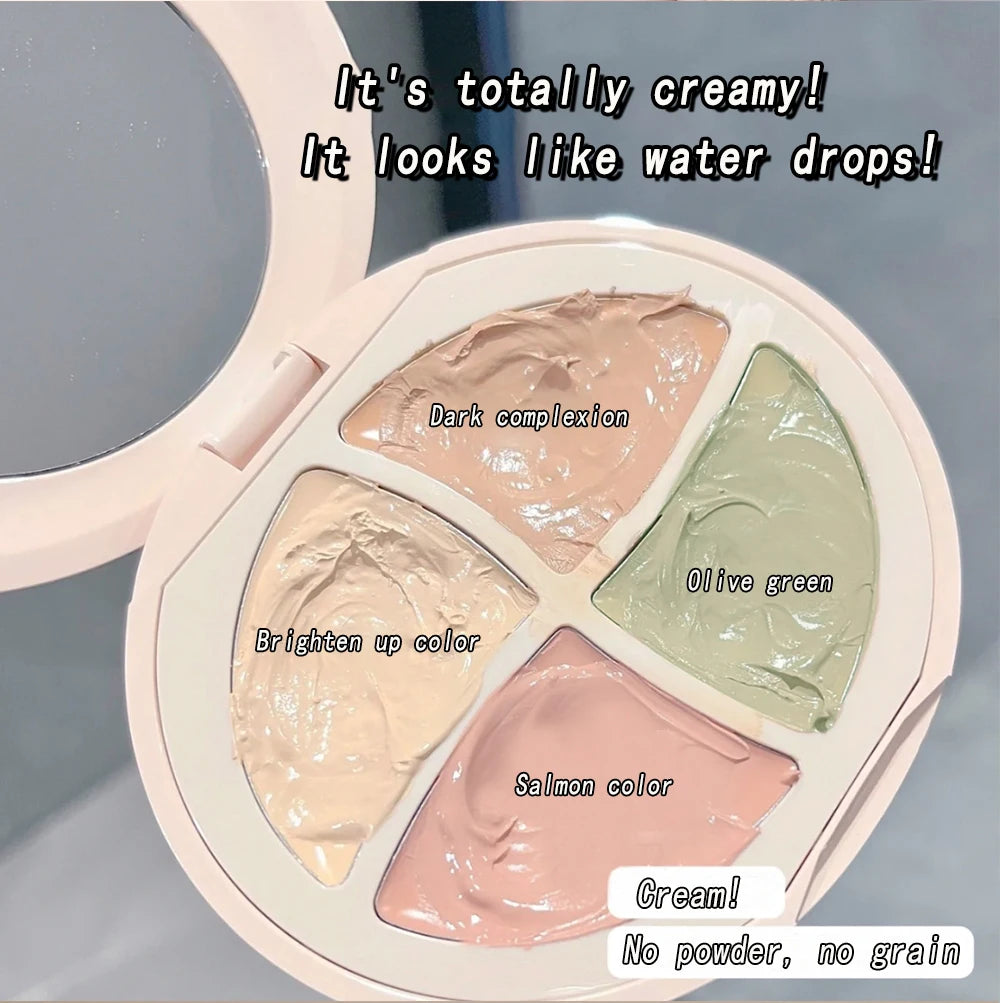 4 in 1 waterproof concealer palette, long-lasting moisturizing natural, creamy texture, covers blemishes/dark circles/acne Beauty World Shop