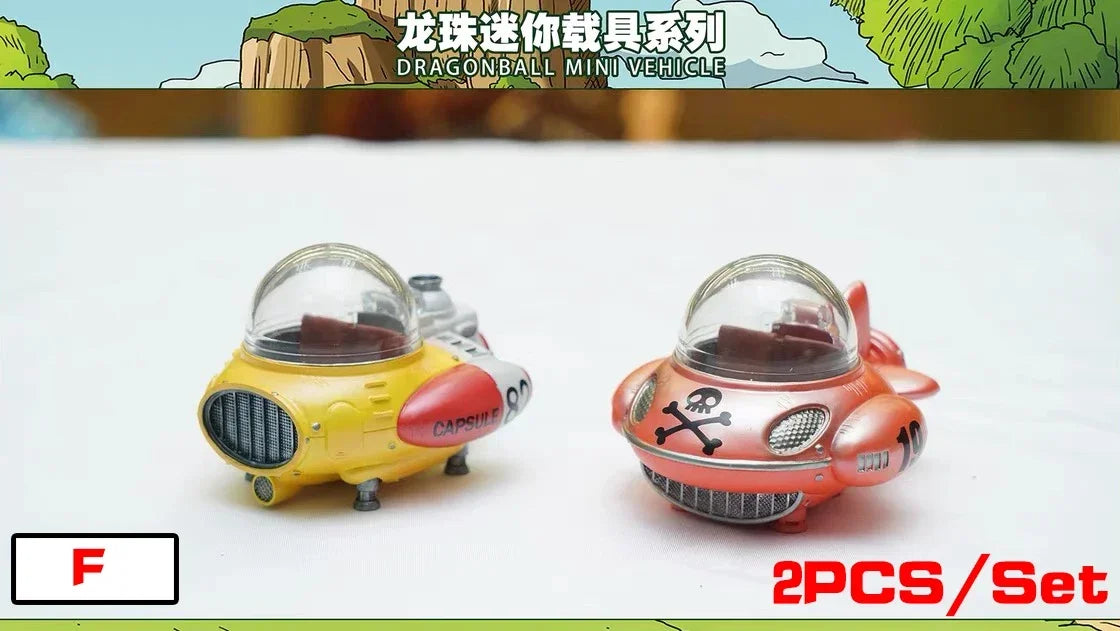 10cm/3.93in Anime Dragon Ball Z 2pcs/set Capsule Spaceship Vegeta Goku space pod Figure PVC Goku Collectible Model Toys Gifts Beauty World Shop