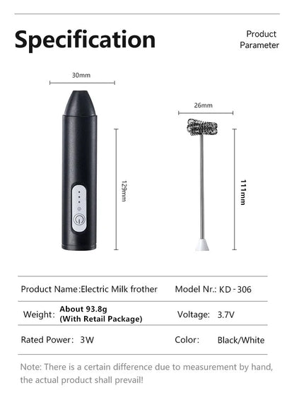 Wireless Milk Frothers Electric Handheld Blender Electrical Mini Coffee Maker Whisk Mixer With USB For Coffee Cappuccino Cream Beauty World Shop