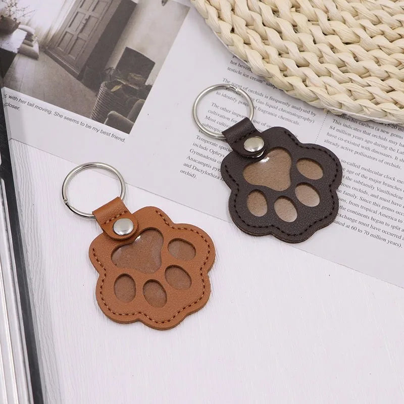 Pet Hair Memorial Keychain PU Leather Keepsake Locket for Cat Dog Fur Pet Hair Storage Pendant Handbag Hanging Accessories Beauty World Shop