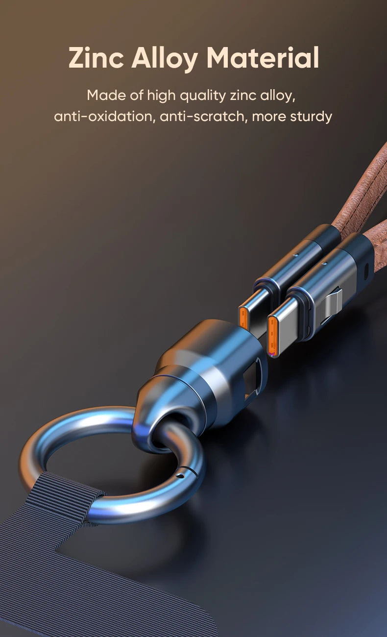 240W Mobile Fast Charging Cable Type-C to USB-C Keychain Anti Loss Hanging Rope 48V5A Short Line Laptop Tablet Charging Cable Beauty World Shop