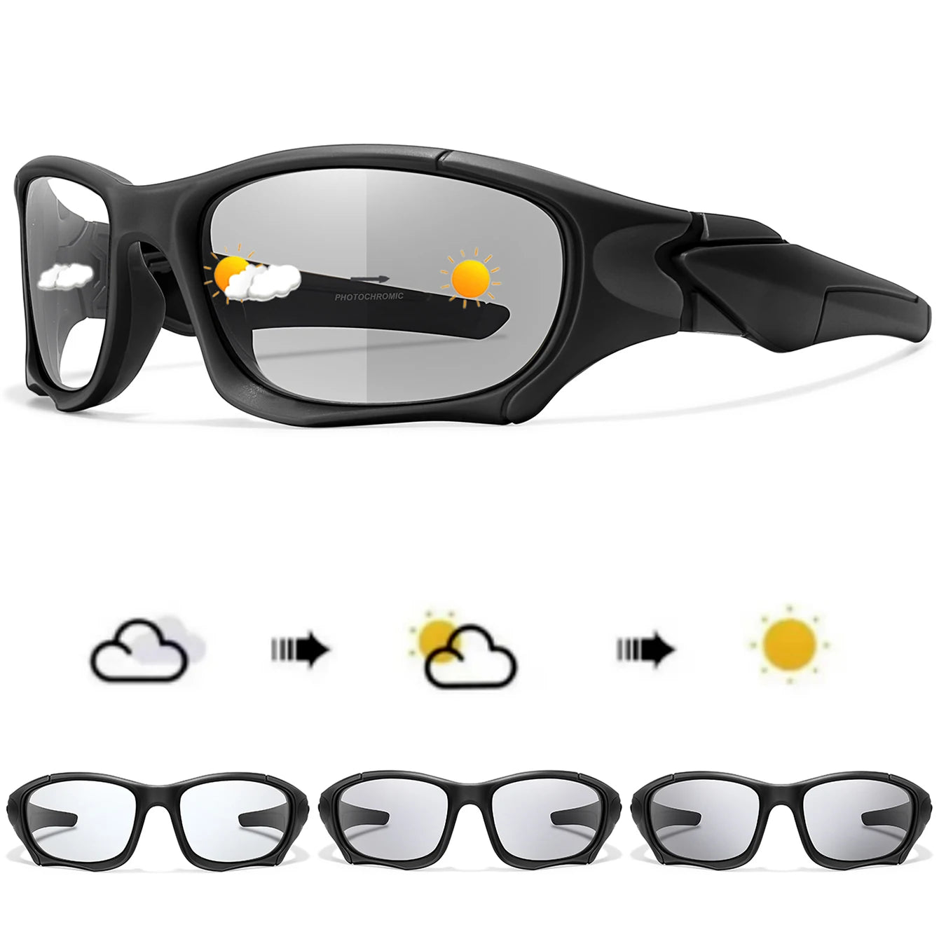 Photochromic Cycling Sunglasses Men Outdoor Sports Tactical Camouflage Goggles Vintage Driving Riding Fishing Windproof Beauty World Shop