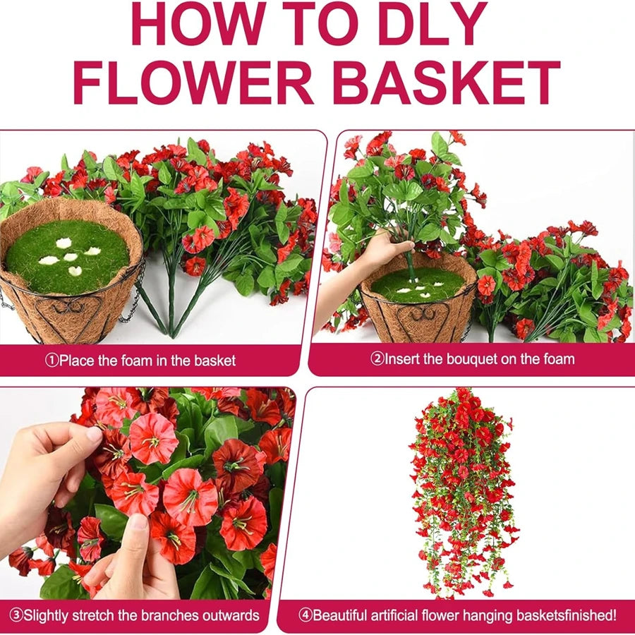 1/2Pcs Artificial Flowers Vine Morning Glory Wedding Bridal Home Room Table Festival Decor Outdoor Yard Garden Arch DIY Gift Box Beauty World Shop