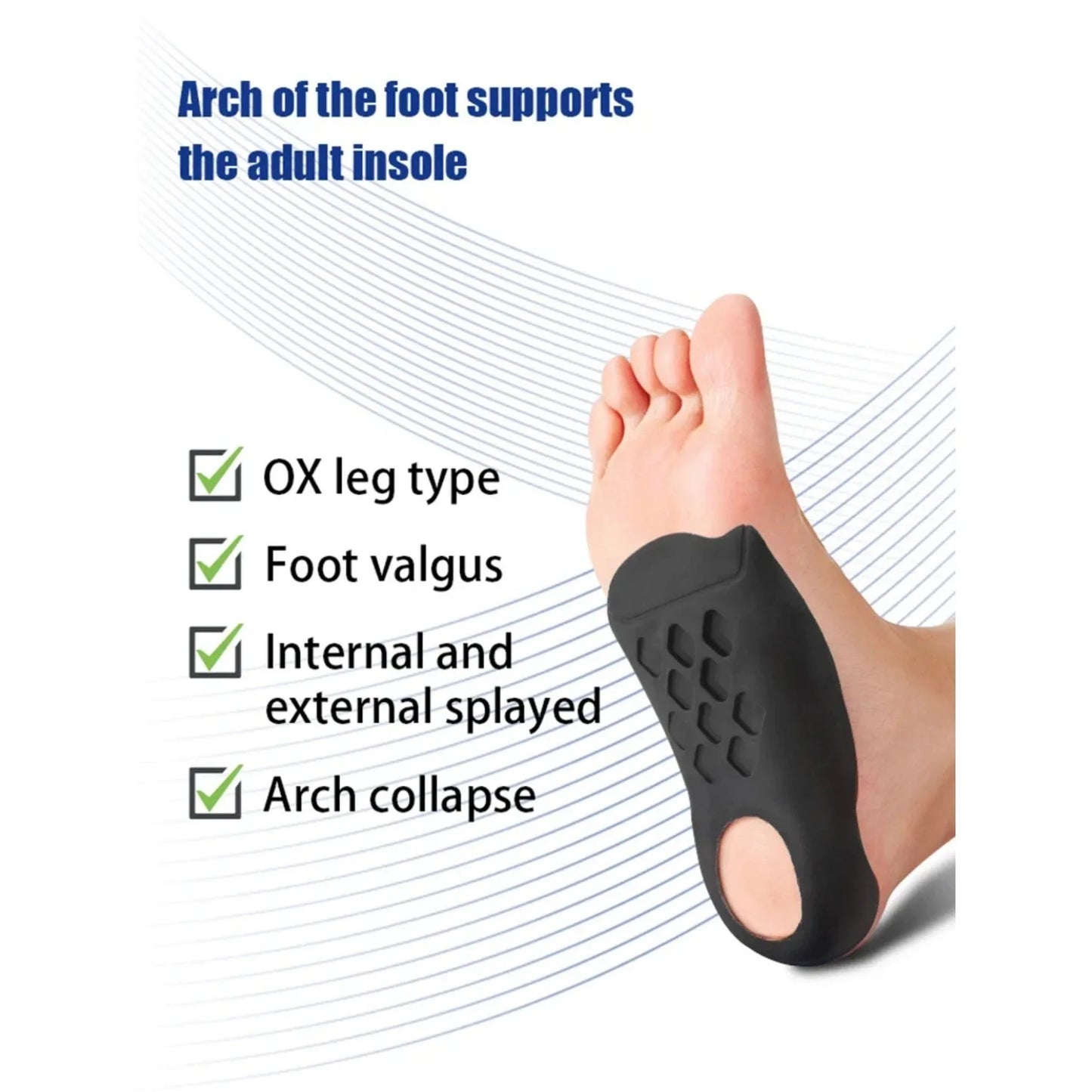 Flat Foot O-Shaped Legs Insole for Shoes Correction Arch Support Plantar Fasciitis Orthopedic Insoles Men/Women Foot Care Insert Beauty Trend Shop