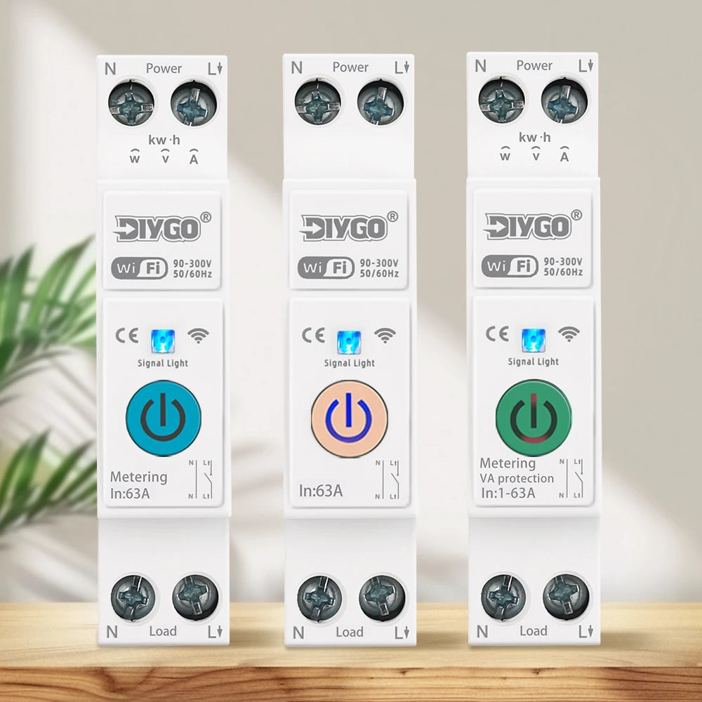 Tuya WIFI Smart Circuit Breaker 1P+N Over-Voltage/Current/Power Protector Under Voltage Protection Voice Remote Control Switch Beauty World Shop