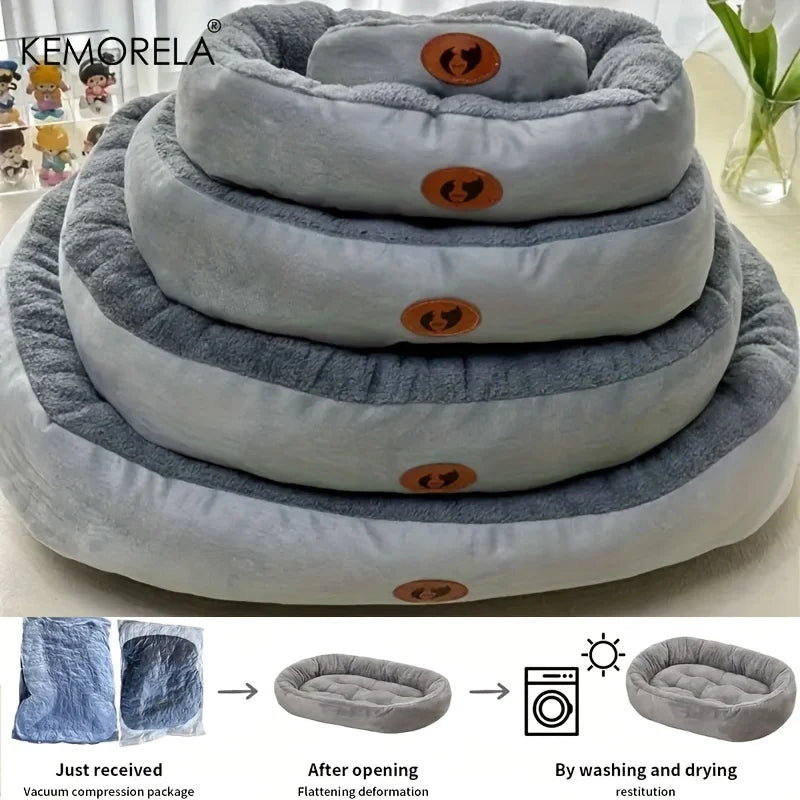 Cozy Oval Snuggle Pet Bed, Plush & Thickened Cat Bed Warm and Secure Bed for Cats and Small Medium Dogs, All Seasons Beauty World Shop