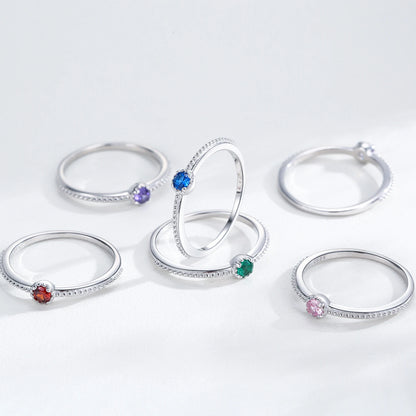 Ailmay 925 Sterling Silver Round Rainbow Zircon Rings For Women Wedding Engagement Party Colored Jewelry Beauty World Shop