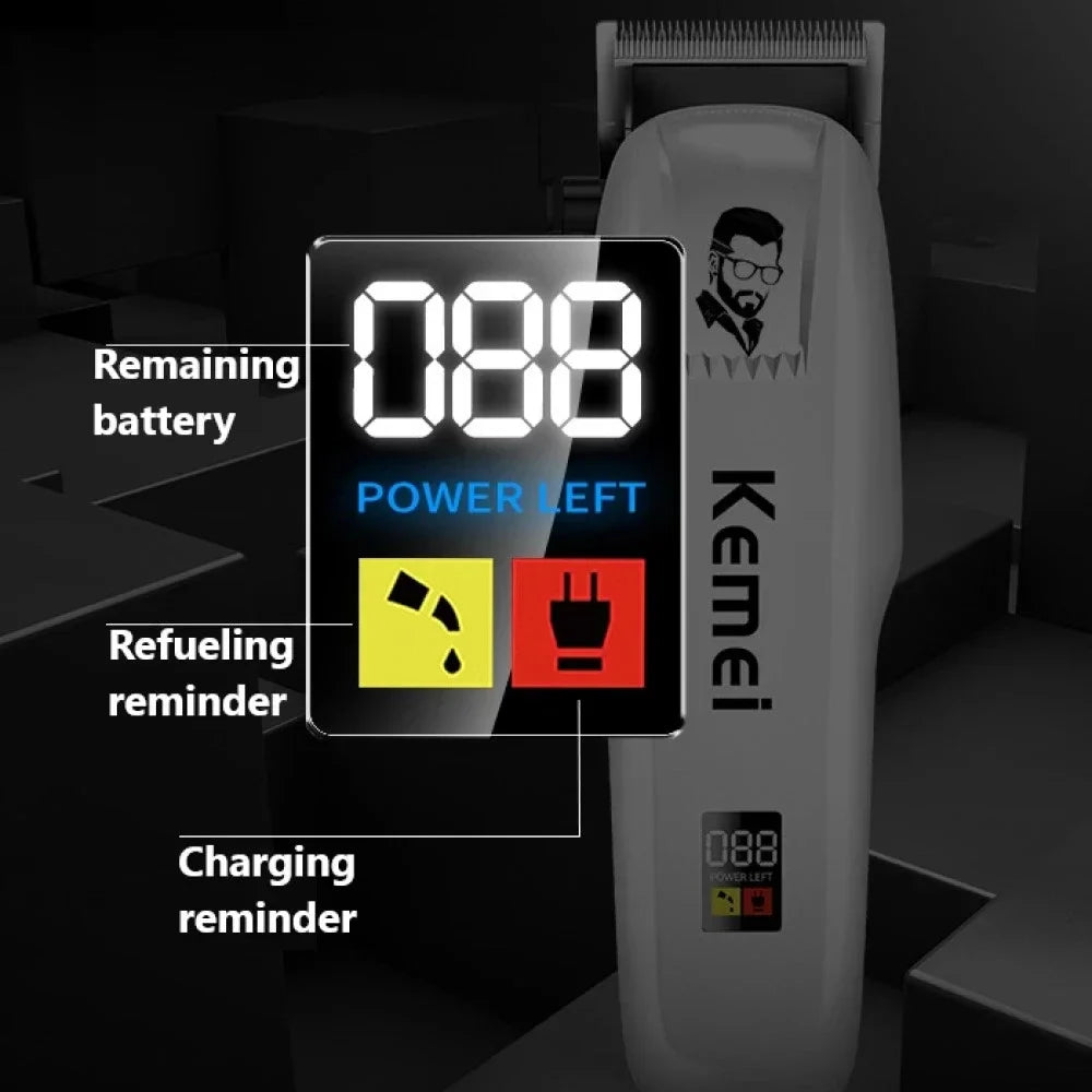 Kemei Electric Hair Clipper KM-PG809A Hair Cut Wireless Trimmer Men Professional Clipper Machine Rechargeable Hair Cut Barber Beauty Trend Shop