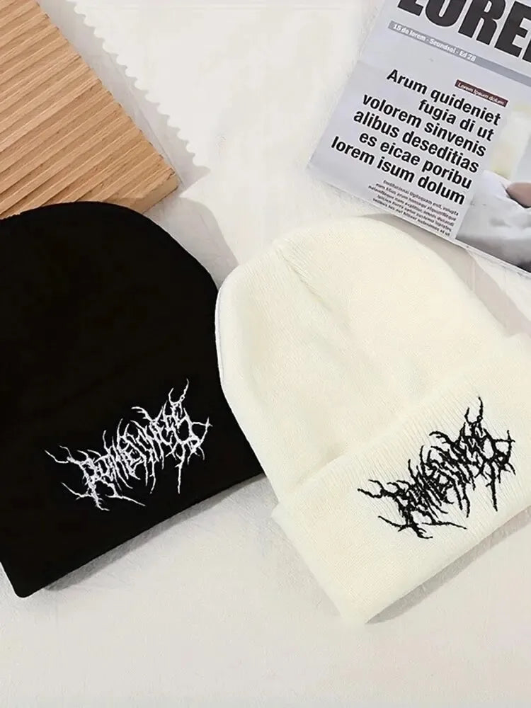 Warm Women Men Winter Beanies Hats Gothic Street Punk Knitted Bonnet Caps 100% acrylic Fashion Keep Warm Skullies Beanies Hats Beauty World Shop