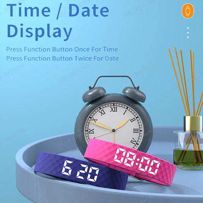 Vibrating Alarm Clock Watch Heavy Sleepers Silent Wake-Up Smart Bracelet Men Women Adjustable Wearable Vibration Wrist Band Ht30 Beauty World Shop