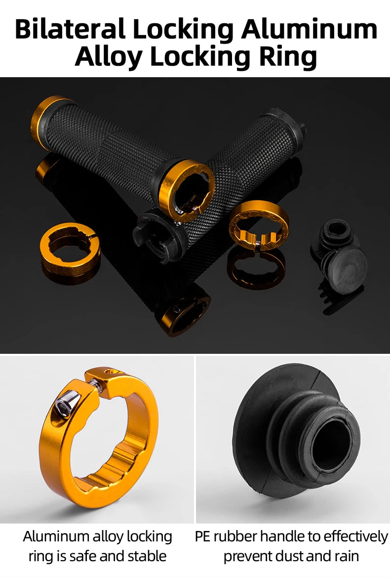 Anti Slip BMX Bicycle Grips MTB Rubber Bilateral Lock Cycling Bikes Handlebar Grips Cycling Handlebar Sleeve Bike Accessories Beauty World Shop