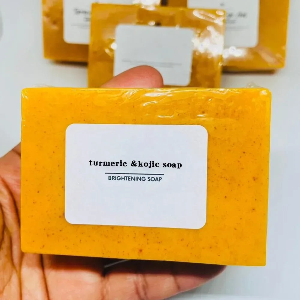 Turmeric Kojic Acid Glow Soap Dark Spot Acne Removal Even Skin Tone Mositen Smooth Skin Deep Cleansing Handmade Soap Beauty Trend Shop