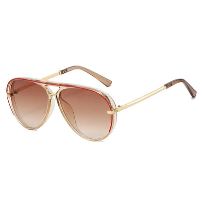 Trendy Oversized Pilot Sunglasses Women Men Vintage Retro Classic Designer Sun Glasses UV400 Protection Fashion Ladies Shades Beauty World Shop