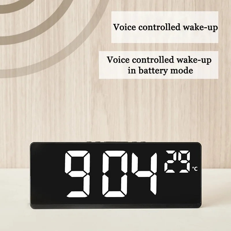 Creative Number Clock Color Nightlight Temperature Calendar Alarm Clock LED Large Number Electronic Clock Backlight Home Decor Beauty World Shop