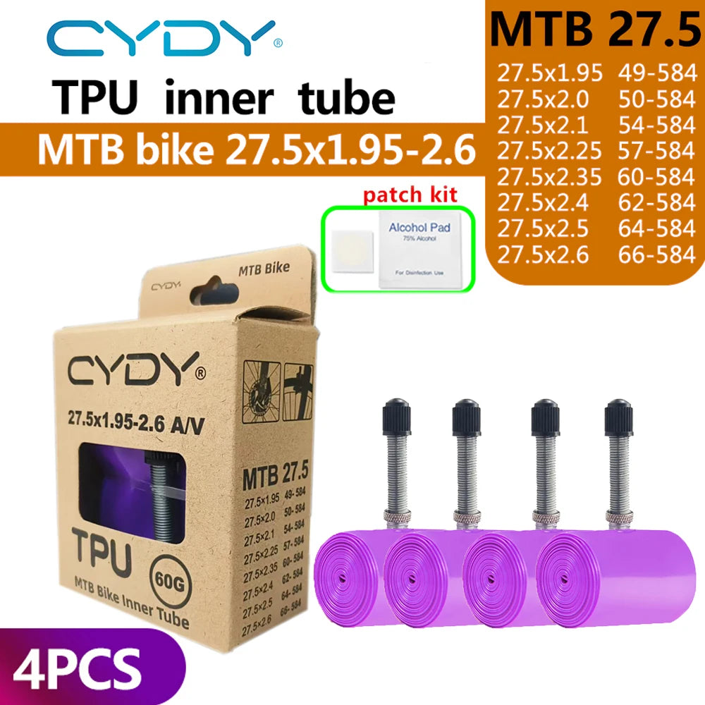 CYDY TPU MTB Bike Inner Tube Camera 29 26 27.5 29x1.95-2.6 Inch Mountain Bicycle Tire Schrader Valve AV pneu 29er Cycling Tube Beauty World Shop