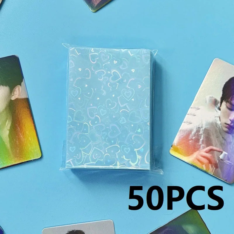 50PCS Heart Sleeves Color Photo Card Sleeve Photocard Holder Kpop Popcorn Sleeves Photo Card Packaging BQ01 Beauty World Shop