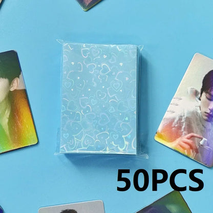 50PCS Heart Sleeves Color Photo Card Sleeve Photocard Holder Kpop Popcorn Sleeves Photo Card Packaging BQ01 Beauty World Shop