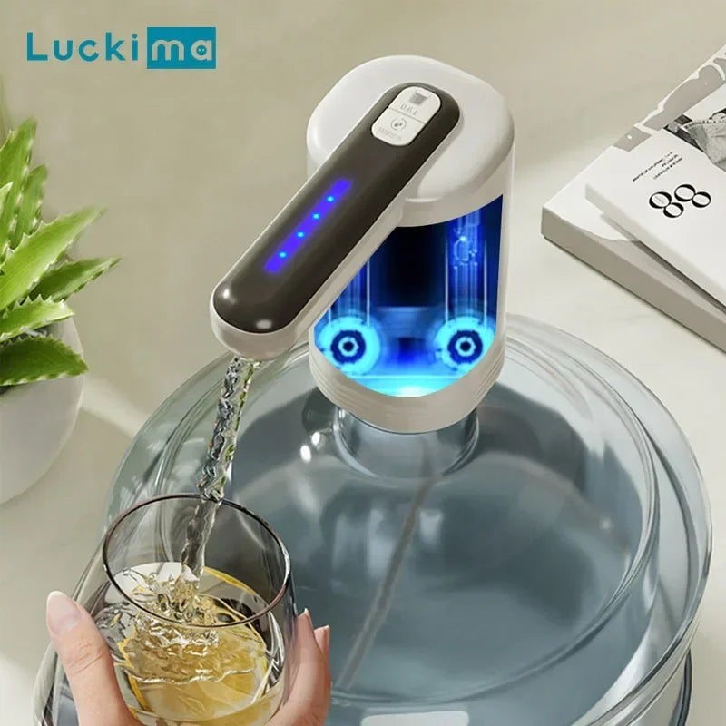 Double Pumps Powerful Automatic Water Dispenser Portable Water Gallon Bottle Switch Pump USB Charging for Home Kitchen Office Beauty World Shop