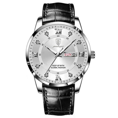 POEDAGAR Luxury Brand Men Watches Waterproof Luminous Leather Quartz Man Wristwatch Casual Sports Military Watch For Men relogio Beauty World Shop