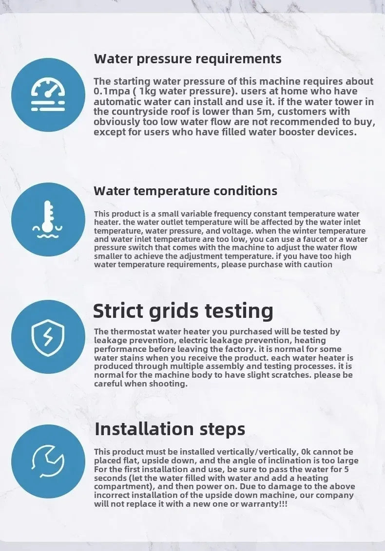 220V Instant Hot Water Heater Tankless Electric Compact for Bathroom Toilet Energy Saving On-Demand Solution Beauty World Shop