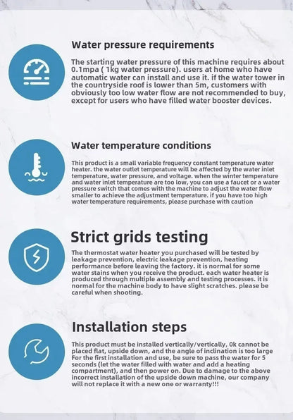 220V Instant Hot Water Heater Tankless Electric Compact for Bathroom Toilet Energy Saving On-Demand Solution Beauty World Shop