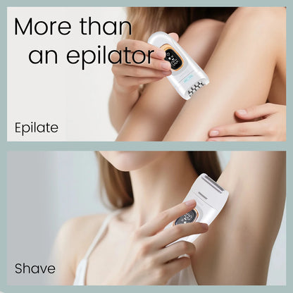 Hatteker 2-in-1 Epilator Hair Remover Leg Body Portable Lady Shaver Hair Removal Tool Underarms Facial Clipper for Women IPX7 Beauty World Shop