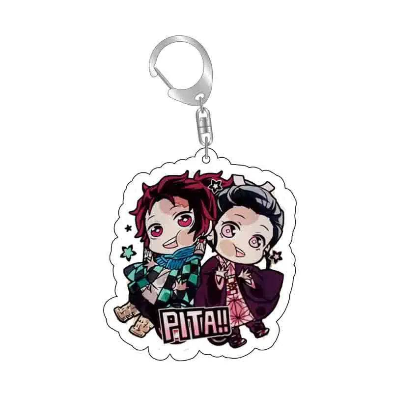 Demon Slayer doll toy Kimetsu No Yaiba Blade of Ghost Keychain Acrylic Pendant Car Key Chain Fans kids Xmas Gift Anime Jewelry Beauty World Shop