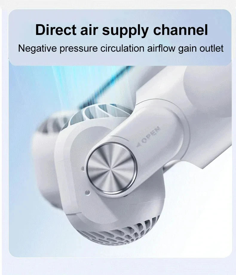 Portable Neck Hanging Fan With Usb Charging Adjustable Bladeless Turbofan Bladeless Student Dormitory Home Outdoor Cooling Beauty World Shop