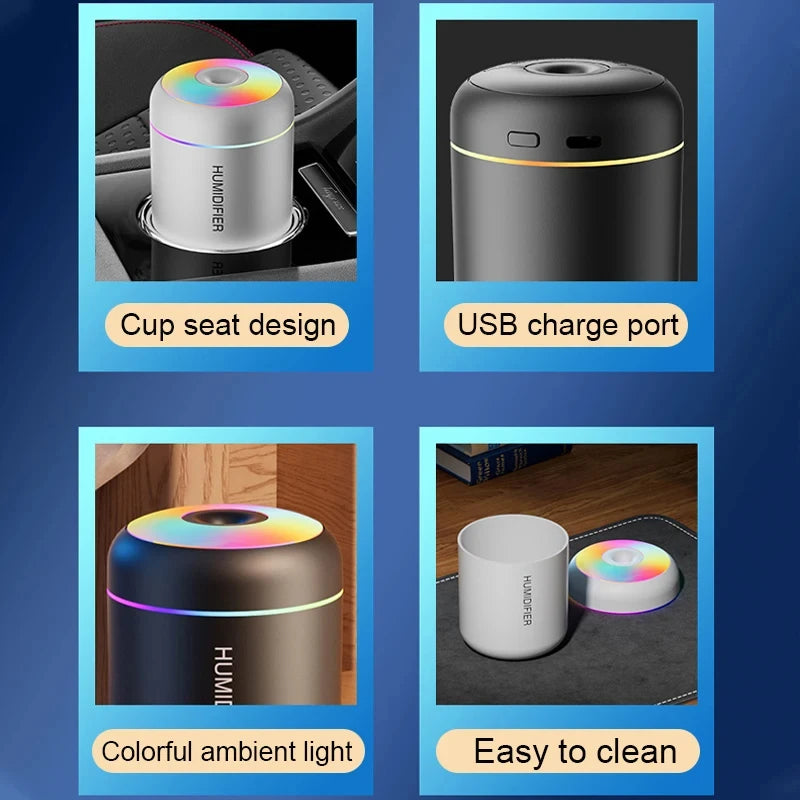 HOMEFISHMini Air Humidifier Usb Aroma Diffuser Essential Oil Purifier Cool Mist Sprayer  Home BedroomLED Desktop humidificador Beauty World Shop