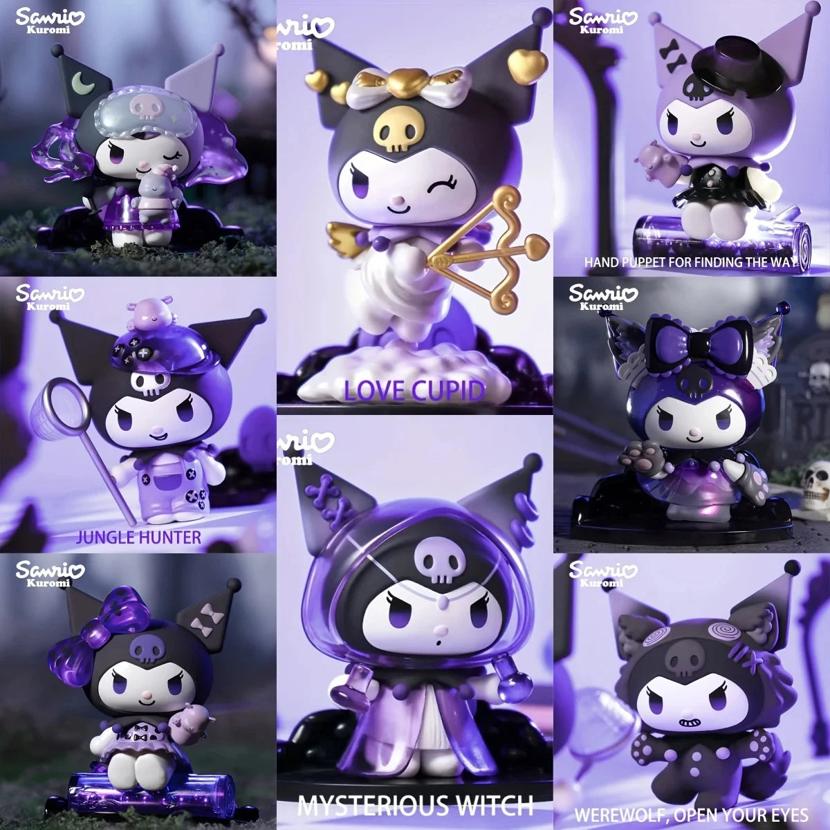 Sanrio Blind Box Cartoon Kuromi Doll Lucky Divination Anime Series Action Figure Model Doll Child Toy Desktop Decor Birthday Gif Beauty World Shop