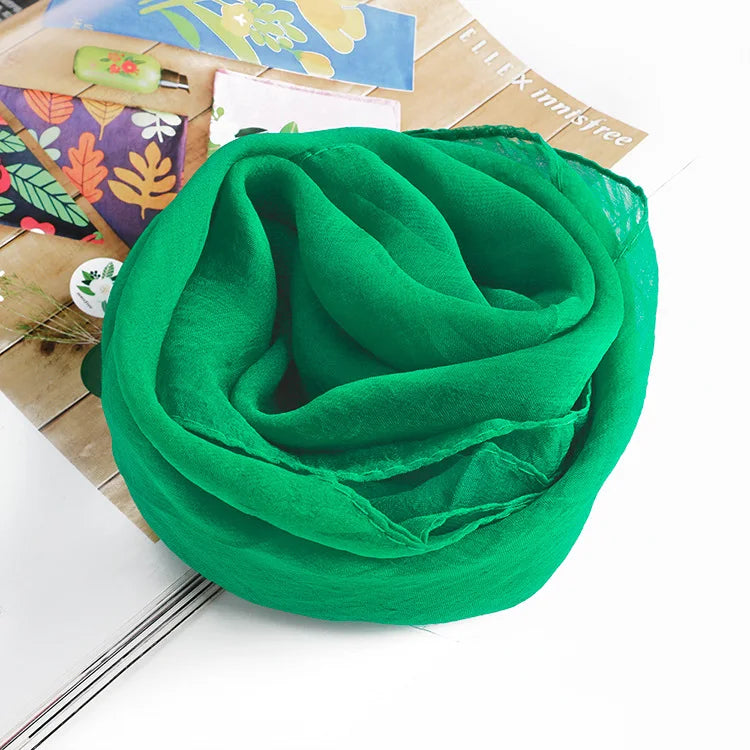 New 70X70cm Simulation Silk Scarves Women's Versatile Small Square Solid Chiffon Scarf Gauze Scarf Party Gift Beauty World Shop