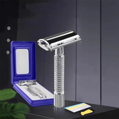 Men Shaving Razor with Blade Sliver Folding Shaving Knife Facial Hair Stainless Steel Straight Razor Barber Tools 10 Pcs Blades Beauty World Shop