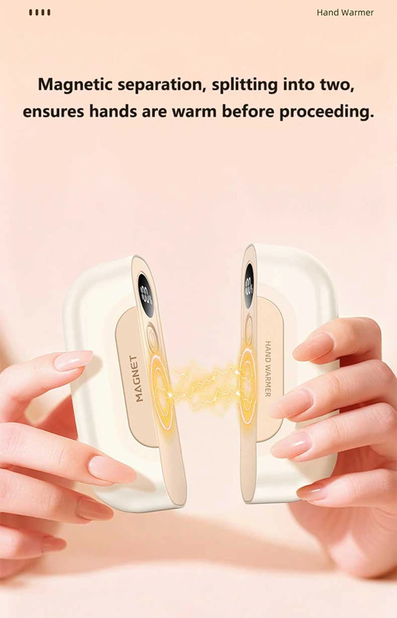 2-in-1 Magnetic Hand Warmer 60000mAh Fast charging Digital Display Mini Portable USB Rechargeable Pocket Heater 2026 Beauty World Shop