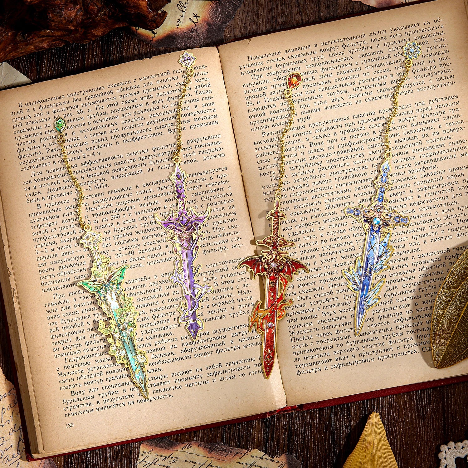 4pcs Fantasy Sword Bookmarks for Books, Journals, Planners - Cool Metal Book Markers for Reading Women & Men, Unique Book Marks Beauty World Shop