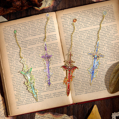 4pcs Fantasy Sword Bookmarks for Books, Journals, Planners - Cool Metal Book Markers for Reading Women & Men, Unique Book Marks Beauty World Shop