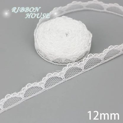 (5 yards/roll) white Lace ribbon fabric Webbing Decoration Lovely gift packing polyester Material Home Accessories Store