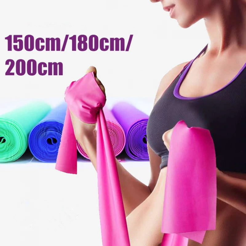 Yoga Pilates Elastic Resistance Band Fitness Training Band 150cm Fitness Elastic Rubber Gym Natural Rubber Beauty World Shop